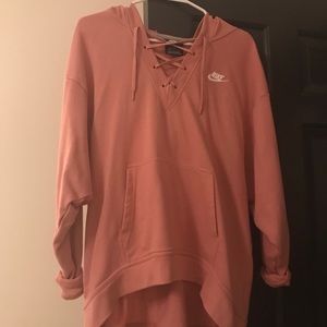 Pink Nike Lace-up Hoodie